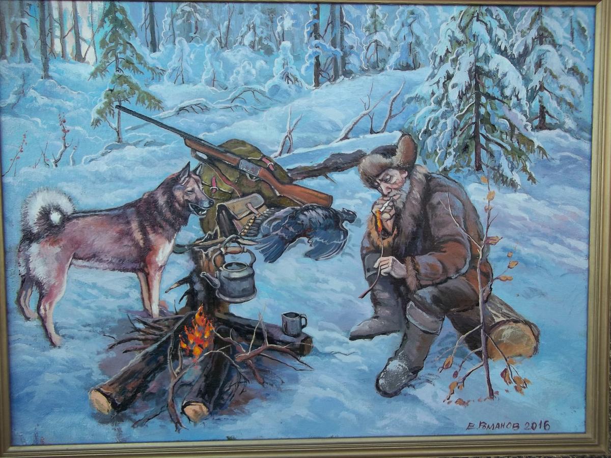 Охота на уставшей. Охотничья тематика. Картина охотники. Картины на тему охоты.